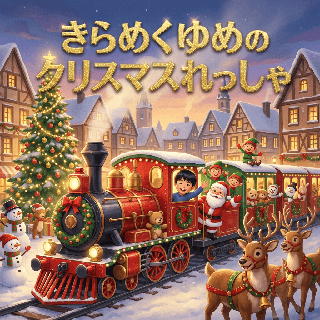「きらめくゆめのクリスマスれっしゃ」の絵本表紙