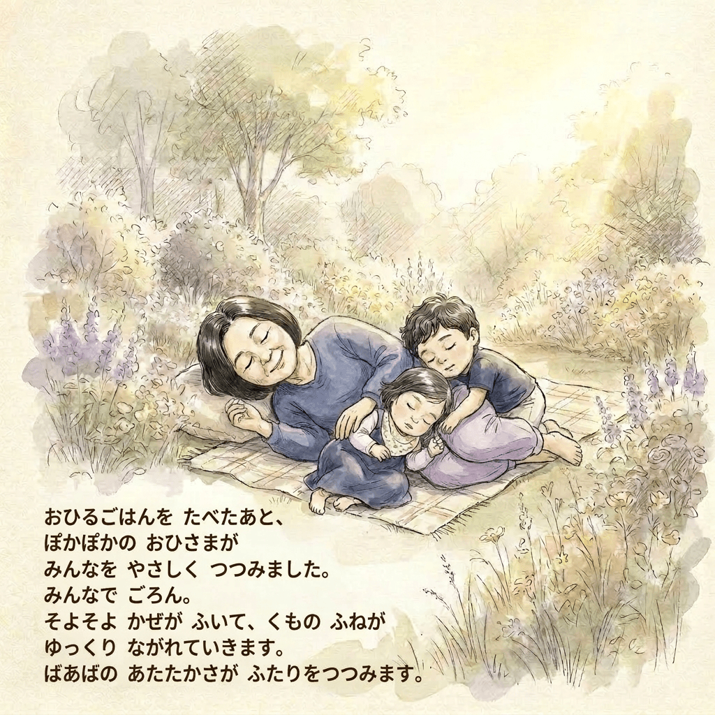 敬老の日をテーマにした鉛筆とインク風の絵本表紙