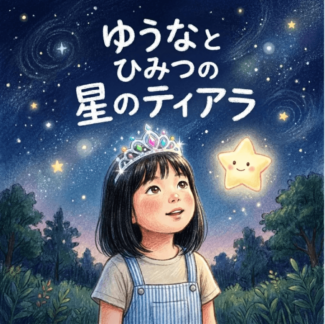 「ゆうなとひみつの星のティアラ」の絵本表紙