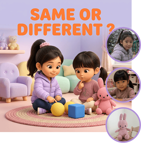 SAME OR DIFFERENT?のサンプル絵本表紙